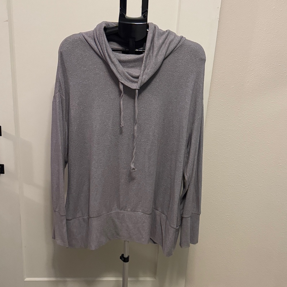 Como Black Gray Cowl Neck Sweater 2X